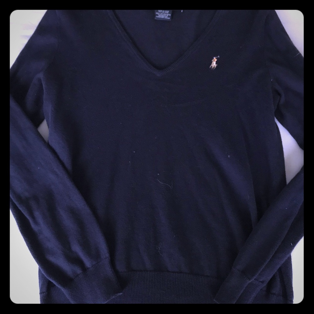Navy blue polo sweater